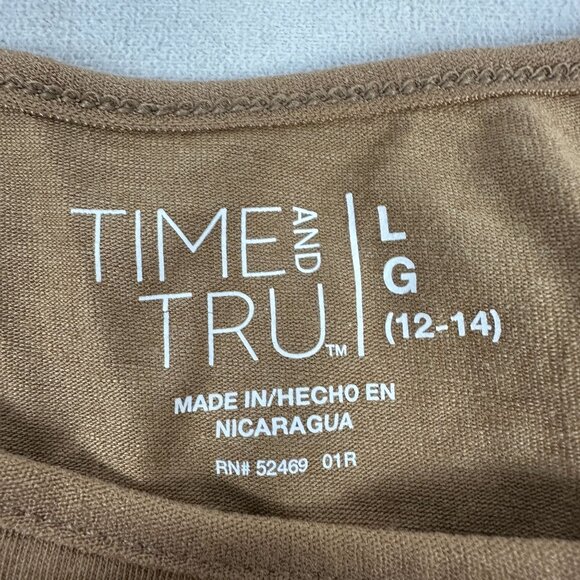 Time And Tru Womens Brown Spaghetti Strap Tank Top Size L - Picture 3 of 5